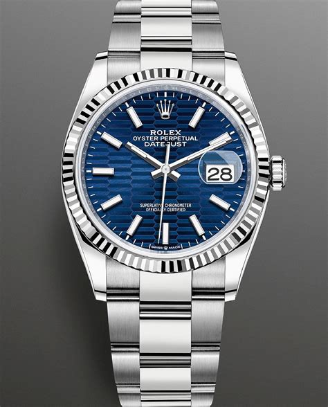 rolex blue face oyster perpetual datejust watch|Rolex Datejust white gold bezel.